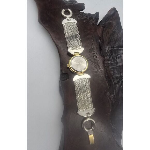 ANNE KLEIN II WOMEN'S Two Tone Mesh BAND WATCH New Battery ~ Vintage - Picture 9 of 14